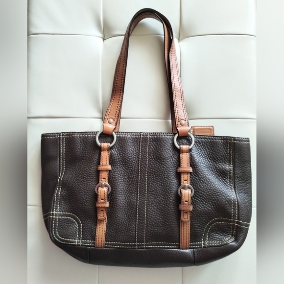 Coach Expresso Coffee Bean Pebbled Leather Bag & Dust Bag - Picture 2 of 15